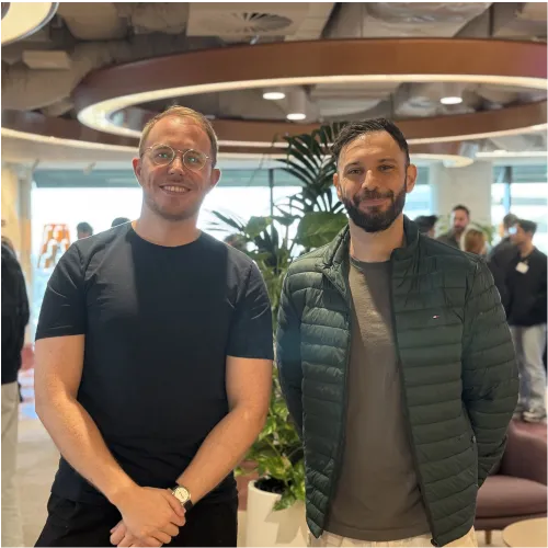 OMG Head of Paid David and CEO Danny at industry event