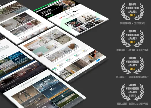 OMG website design portfolio featuring Global Wild Design Awards winning client websites