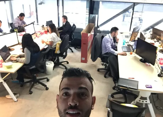 Andrew Raso taking a selfie in OMG's first Sydney office, 2012
