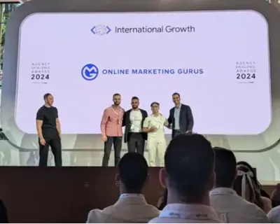OMG accepting the International Growth award at the Agency Excellence Awards 2024