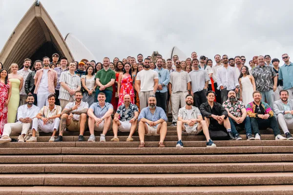 OMG Australia team photo on the steps of the Sydney Opera House, 2025