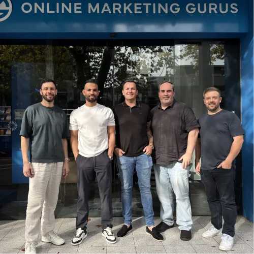 OMG Sydney leadership team outside the Online Marketing Gurus office