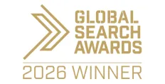 Global Search Awards 2026 trophy for Best Global Large PPC Agency, awarded to Online Marketing Gurus
